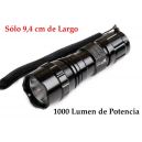 Linterna LED CREE XM-L T6, 1000 Lumen de potencia 5 modos y 9,4 cm