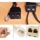 Conector-Adaptador para auriculares RJ9 4P4C Cable doble escucha para auriculares