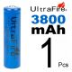 Pila/Bateria 18650 Recargable Litio 3800mah