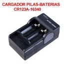 Cargador Pilas -Baterias CR123A 3v Litio Doble