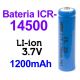 Pila-Batería ICR-14500 recargable Litio-Ion 3.7v 1200 mAh