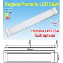 Regleta Pantalla LED 36w de 120cm a 220v (Equiv. Fluorescente 72w) extraplana