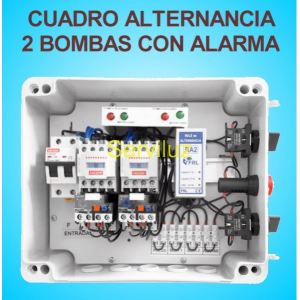 Cuadro de Alternancia para 2 bombas Monofasico 230V y 3 HP con Alarma